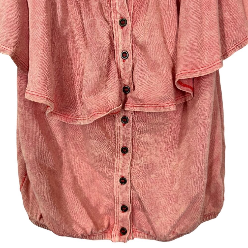 Free People Love Letter Ruffled Tube Top XS Off Shoulder Coral We The Free Boho - Picture 6 of 9
